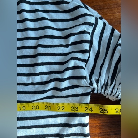 A.L.C. Madison Striped Long Sleeve Crop Top medium - Picture 10 of 12